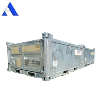 10 pieds DNV 2.7-1 Corbeilles de fret offshore standard de moitié de hauteur Contenant en acier sec ouvert haut de 3 mètres de longueur optionnelle de moitié de hauteur