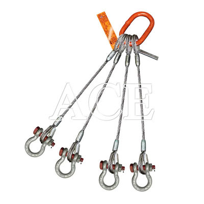 DNV 2.7-1 Sling de câble en acier standard à 5 pattes type œil de levage œil inversé pour la vente de conteneurs offshore