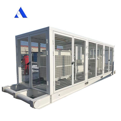 Container d'expédition de 20 pieds de grande capacité, cadre de patinage pour compresseur à entraînement à fréquence variable et transformateur de puissance