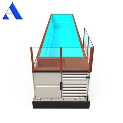 Piscine extérieure de 40 pieds pour conteneurs maritimes avec une structure durable en contreplaqué