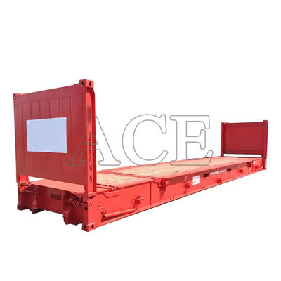 Conteneurs d'expédition à support plat en acier à 40 pieds et 40' en acier corten, avec plancher en contreplaqué et fondement pliable, certifiés CSC
