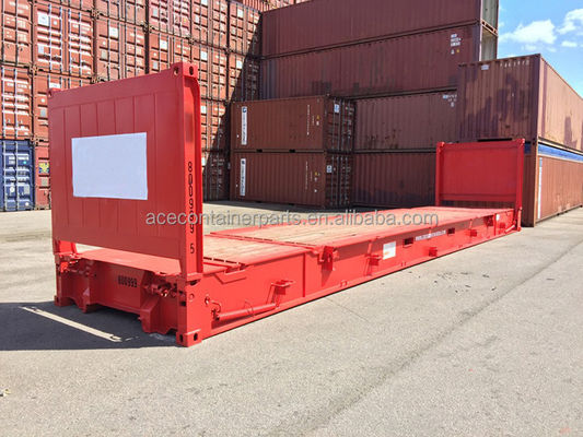 Conteneurs d'expédition à support plat en acier à 40 pieds et 40' en acier corten, avec plancher en contreplaqué et fondement pliable, certifiés CSC