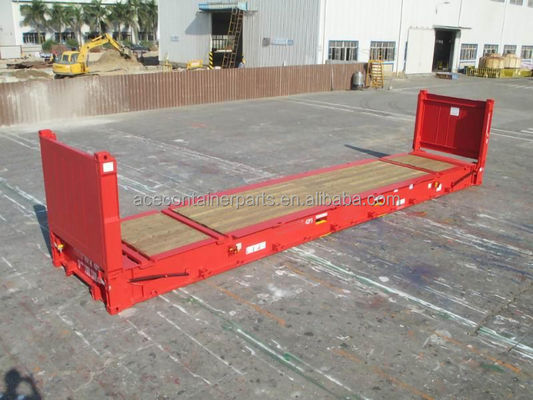 Conteneurs d'expédition à support plat en acier à 40 pieds et 40' en acier corten, avec plancher en contreplaqué et fondement pliable, certifiés CSC
