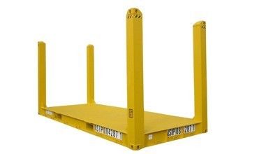 Container à étagère plate de 20 pieds avec logo de couleur personnalisée certifié CSC Corten Steel Fixed Corner Post et approbation BV GL ABS