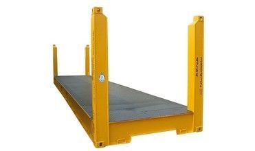 Équipement de transport Conteneur à étagère plate de 40 pieds avec poste d'angle en acier fixe Charge utile maximale 47370KGS Certifié ISO