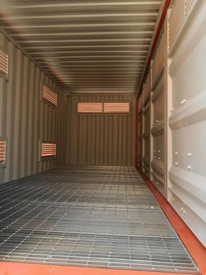 Portes latérales ouvertes 20 pieds 20 pieds Produits dangereux Entreposage de produits chimiques Conteneur de transport avec 2700L Bund Cap et 31 cbm Capacité