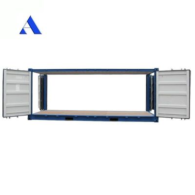 Container de transport à sec ouvert de 20 pieds avec une porte latérale ouverte et un sol en acier
