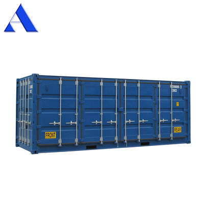 Container de transport à sec ouvert de 20 pieds avec une porte latérale ouverte et un sol en acier