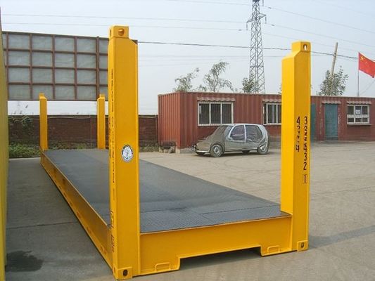 Container d'expédition à plaques plates de 70 m2 de capacité 40' de postes d'angle fixes 500 kg de poids brut maximal