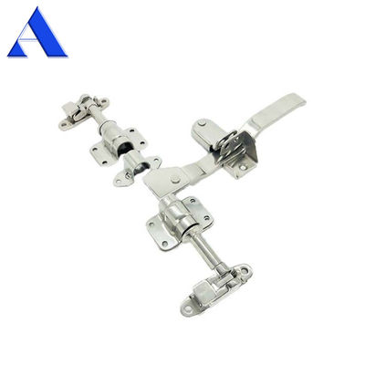 Parties de carrosserie de camion en acier inoxydable 304 Ensemble complet de serrures de porte de conteneurs de camions polissées à 22 mm pour une longueur de canne de verrouillage personnalisée