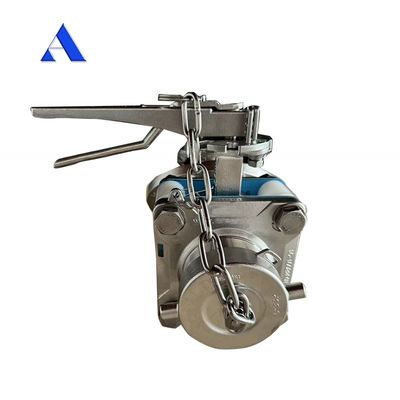 Pièces détachées pour conteneurs de réservoirs ISO 3 pouces 45 degrés Décharge inférieure et soupape d'échantillonnage avec jauge de pression 1,4'' BSP 0-40 bar