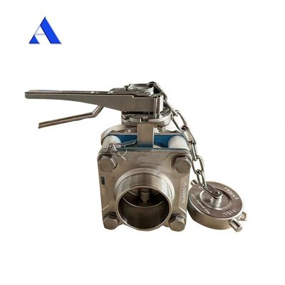Pièces détachées pour conteneurs de réservoirs ISO 3 pouces 45 degrés Décharge inférieure et soupape d'échantillonnage avec jauge de pression 1,4'' BSP 0-40 bar