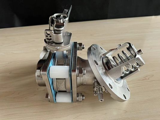 Pièces détachées pour conteneurs de réservoirs ISO 3 pouces 45 degrés Décharge inférieure et soupape d'échantillonnage avec jauge de pression 1,4'' BSP 0-40 bar