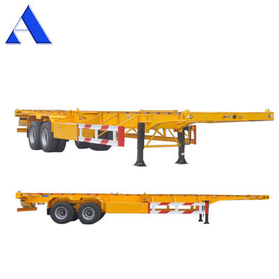 Chassis de conteneur personnalisé à 2 essieux, semi-remorque à squelette pour le transport de conteneurs de transport maritime de 20 pieds