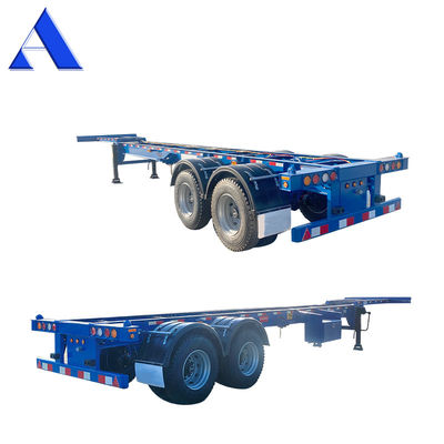 12R22.5 Pneumatique Linglong 2 essieu 40 pieds 20 pieds châssis de transport avec col d'oie squelette cadre de camion semi-remorque conteneur