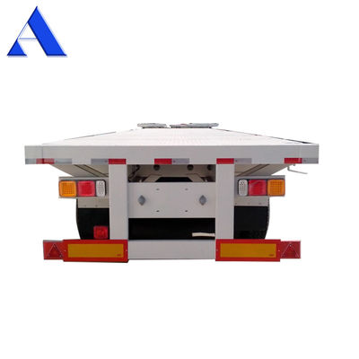 Fermetures à tourner 4 ensembles/12 ensembles 3 essieux Conteneur d'expédition en acier lourd Conteneur à plat cadre semi-remorques pour le transport
