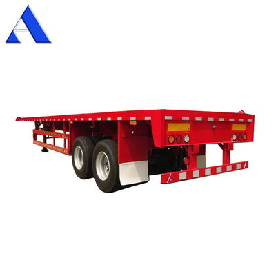 Fermetures à tourner 4 ensembles/12 ensembles 3 essieux Conteneur d'expédition en acier lourd Conteneur à plat cadre semi-remorques pour le transport