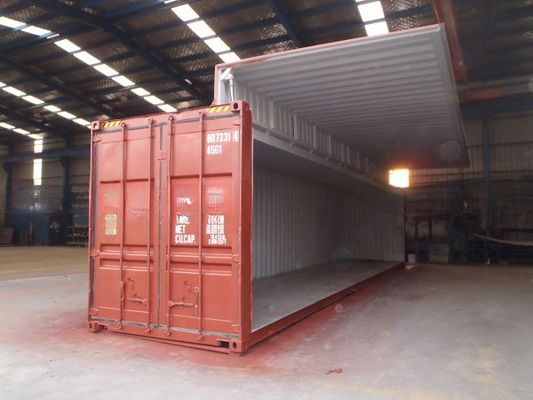 Container d'expédition à voilure ouverte de 40 pieds avec cylindre hydraulique électrique et 76,4 CBM