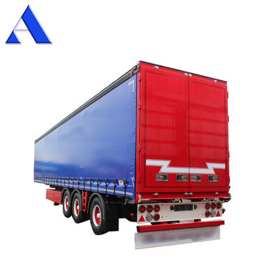 11R22.5 Pneus à 3 essieux PVC Rideau côté conteneur de transport Shandong 40ft Van Box Semi-remorque avec train de débarquement standard 28Ton