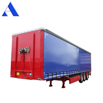 11R22.5 Pneus à 3 essieux PVC Rideau côté conteneur de transport Shandong 40ft Van Box Semi-remorque avec train de débarquement standard 28Ton