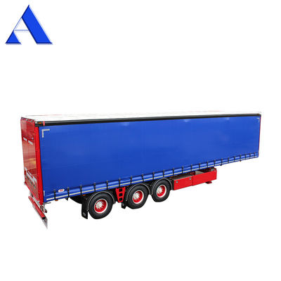 11R22.5 Pneus à 3 essieux PVC Rideau côté conteneur de transport Shandong 40ft Van Box Semi-remorque avec train de débarquement standard 28Ton