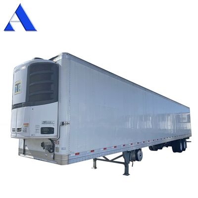 Camion semi-remorque 2 essieux 8 roues 40 pieds 48 pieds 53 pieds lit plat 12R22.5 Pneus isolés Van Reefer acier matériau fer TS16949 Certificat