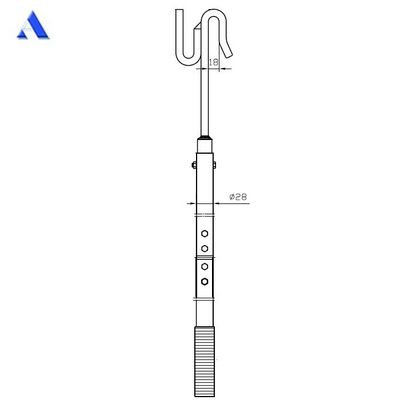 Équipement de mise à l'eau de conteneur Barre d'opération Fermeture à tourner en aluminium Échantillon de tube télescopique muni d'une barre de mise à l'eau