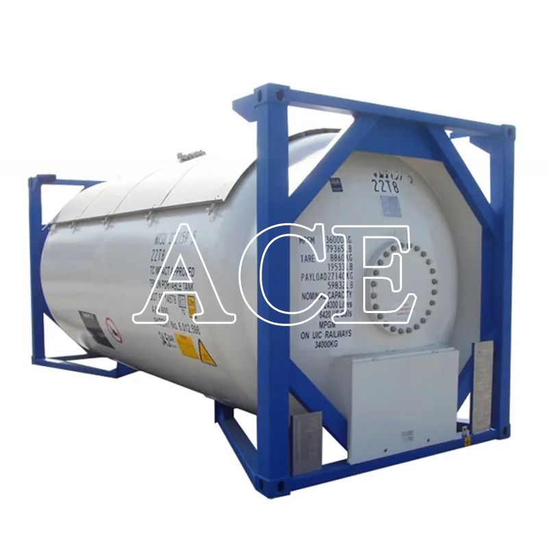 9 T50 à empilement élevé GPL gaz de chlore liquide 20 pieds récipient de réservoir ISO 18/23.45Bar pression