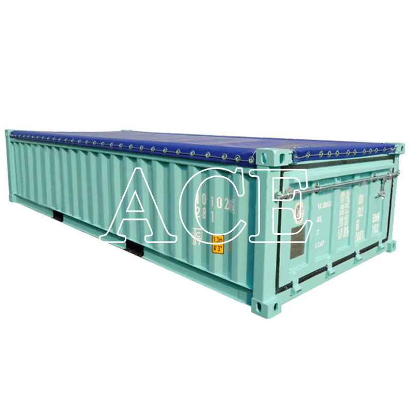 Container à plafond ouvert doux de 20 pieds de demi-hauteur avec revêtement de toit en bâton BV Solution de stockage de minerai en vrac de grande capacité certifiée