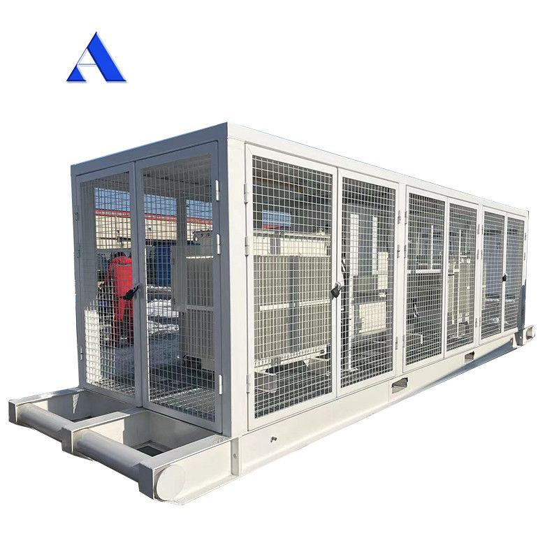 Container d'expédition de 20 pieds de grande capacité, cadre de patinage pour compresseur à entraînement à fréquence variable et transformateur de puissance
