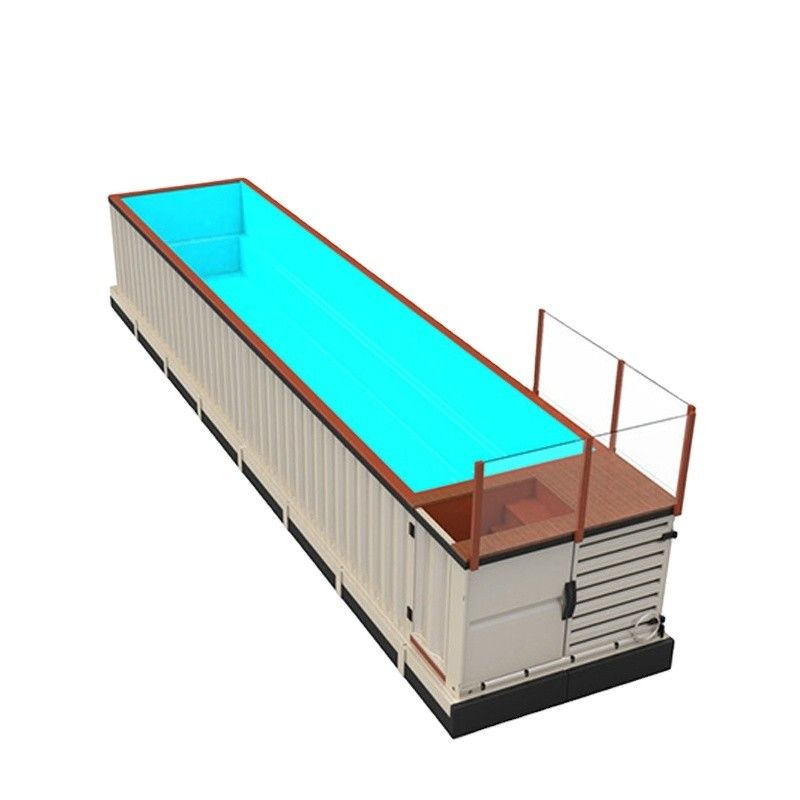 Piscine extérieure de 40 pieds pour conteneurs maritimes avec une structure durable en contreplaqué
