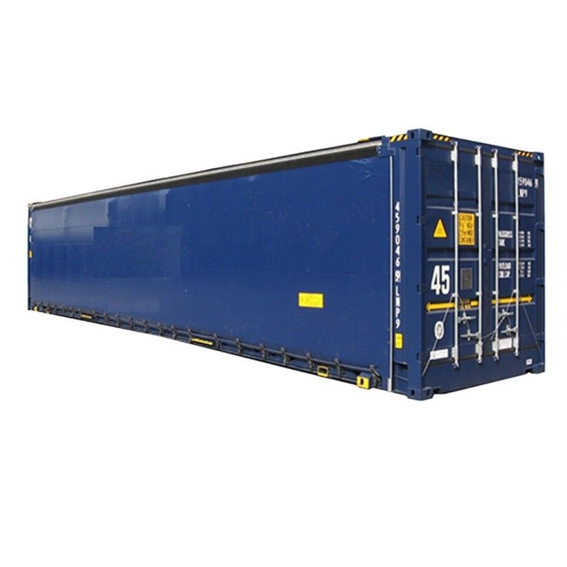 12192 x 2550 x 2896 mm haut cube conteneur d'expédition de 40 pieds avec porte latérale de rideau en PVC