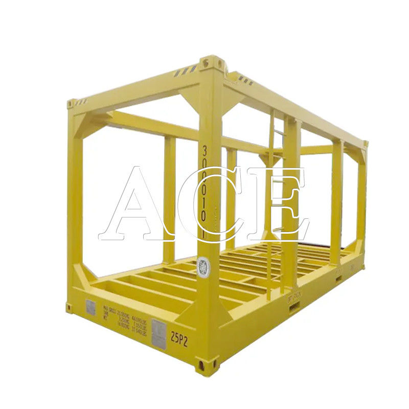 Plancher en acier DNV 2,7-1 20 pieds de hauteur cube cadre de levage offshore capacité 30,8 CBM forage de gaz et de pétrole