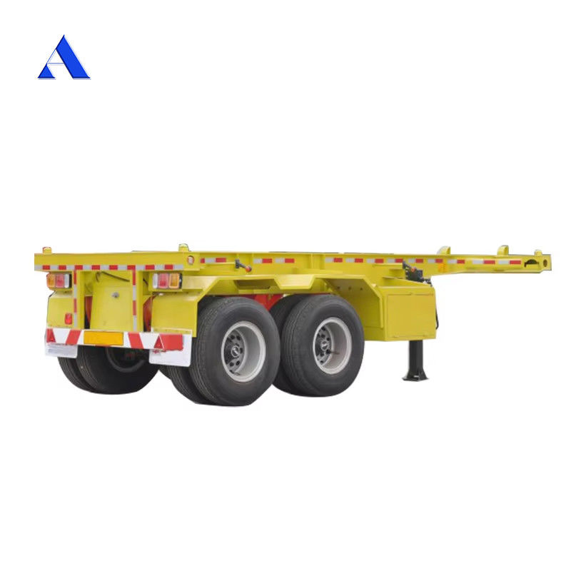 Chassis de conteneur personnalisé à 2 essieux, semi-remorque à squelette pour le transport de conteneurs de transport maritime de 20 pieds