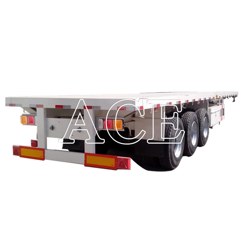 Fermetures à tourner 4 ensembles/12 ensembles 3 essieux Conteneur d'expédition en acier lourd Conteneur à plat cadre semi-remorques pour le transport
