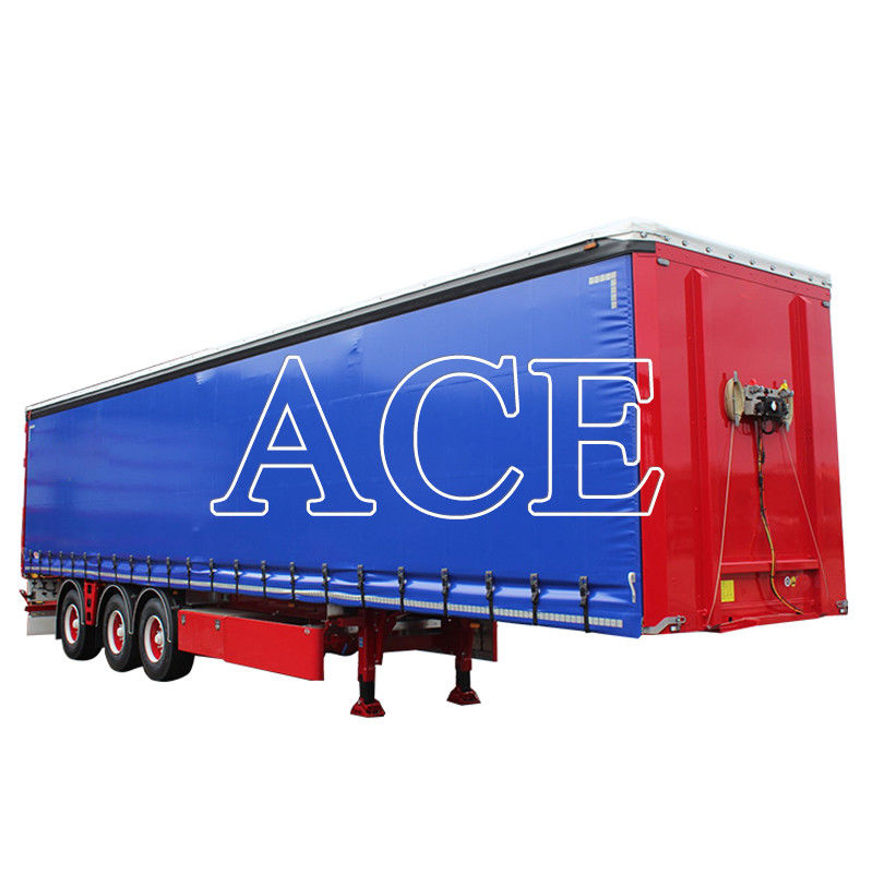 11R22.5 Pneus à 3 essieux PVC Rideau côté conteneur de transport Shandong 40ft Van Box Semi-remorque avec train de débarquement standard 28Ton